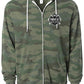 Limited Edition Badge Patch Full Zip Camo Unisex Hoodie